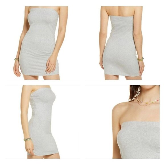 Nordstrom bp Bodycon tube strapless dress MEDIUM heather gray - Picture 5 of 12